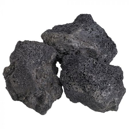 AMERICAN FIRE GLASS Extra Large Black Lava Rock, 3 in - 6 in Stones, 10 lb Bag LAVA-XXL-10